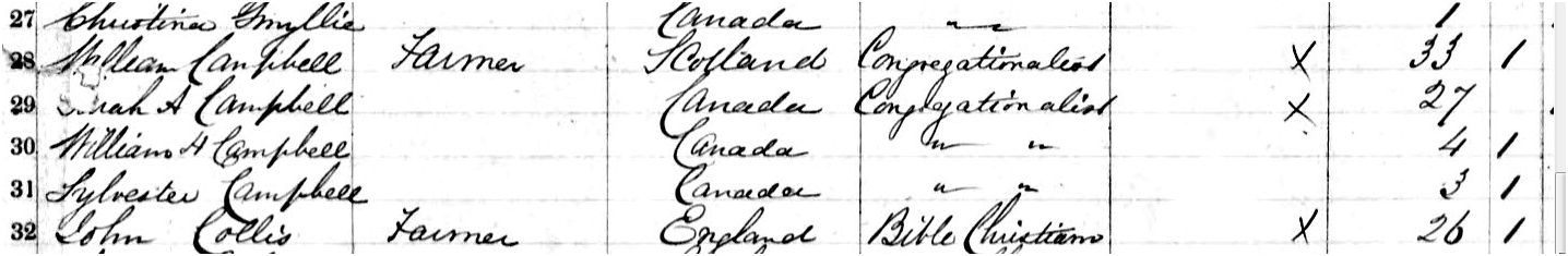 1851/1852 Census of Hamilton Township