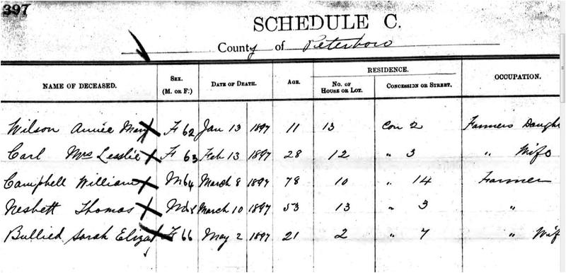Death Registration of William Campbell
